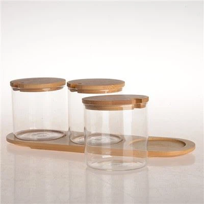 Lọ thủy tinh có nắp tre