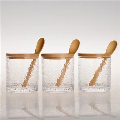 Hộp đựng lọ thủy tinh Borosilicate có nắp kín bằng tre