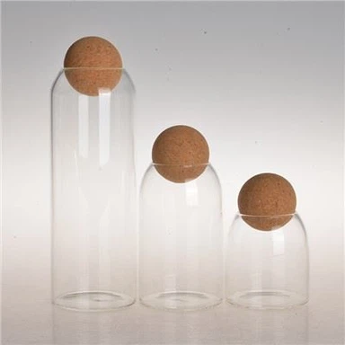Bình thủy tinh trong suốt có bóng Cork