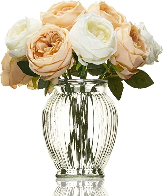 Elegant Ribbed Glass Vase