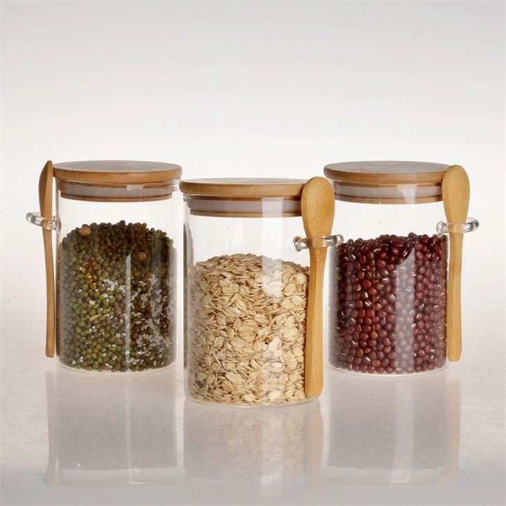 Glass Jars With Bamboo Lids Bamboo Spoons