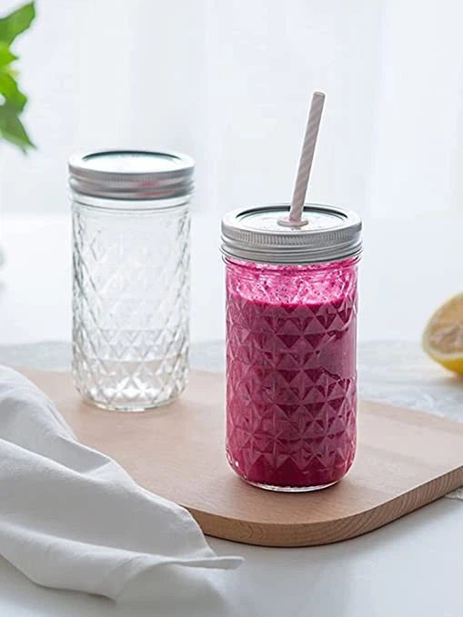Glass Tumbler With Lids And Straws 650ML