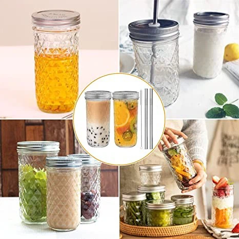 Glass Tumbler With Lids And Straws 650ML