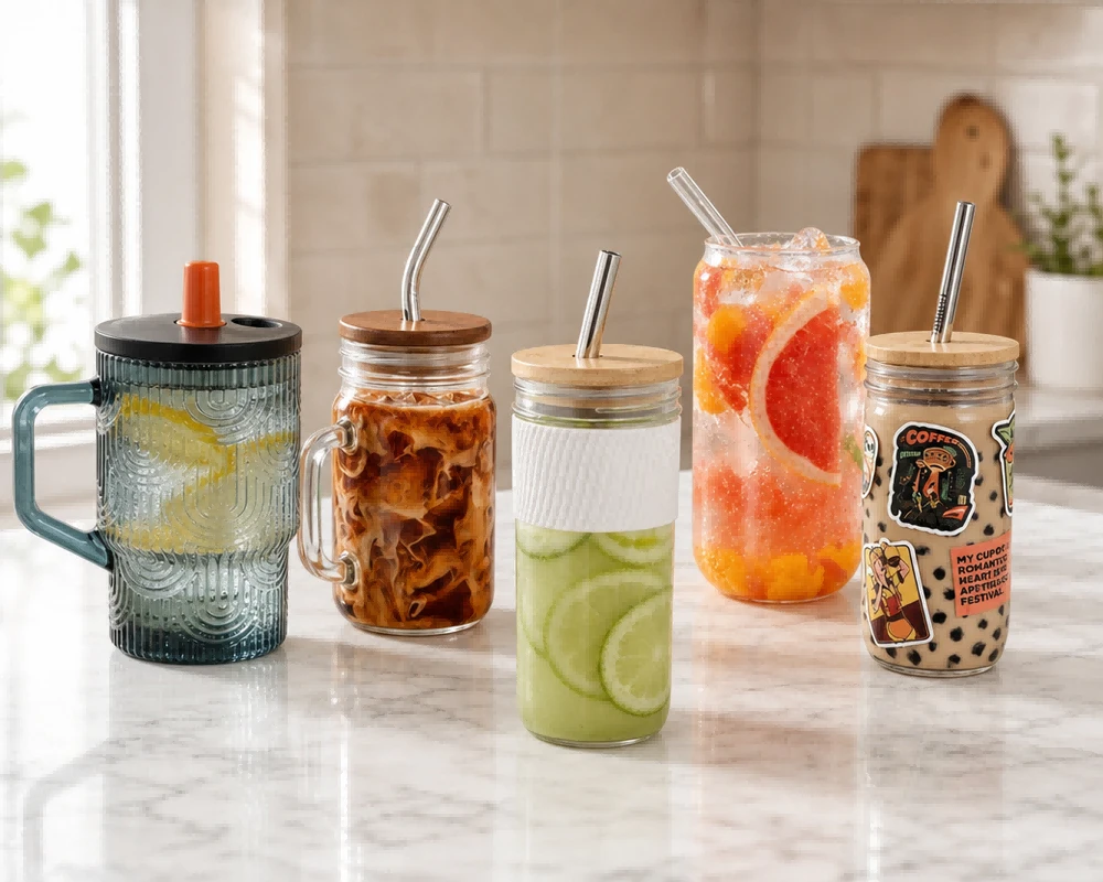 Custom glass tumblers for water, juice, and everyday drinking Custom glass tumblers for water, juice, and everyday drinking