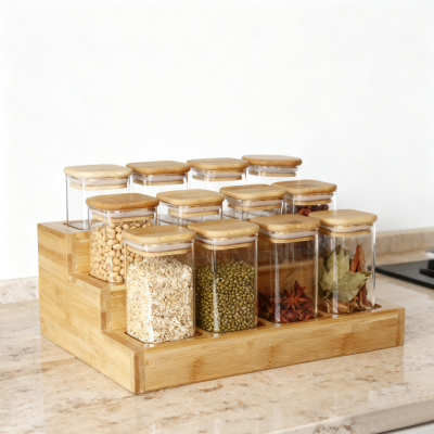 Bộ hộp thủy tinh vuông 12 chiếc