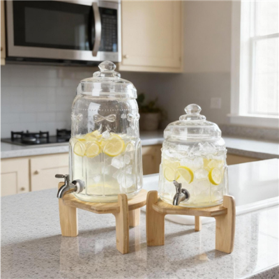 Bow-Tháp đồ uống bằng thủy tinh nổi có dải băng Tex